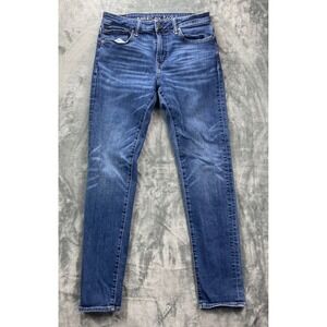 American Eagle AirFlex+ Slim Straight Jeans 32x34 Blue Stretch Denim